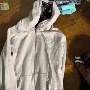 Light Pink Hooded Zip-Up Sweatshirt
